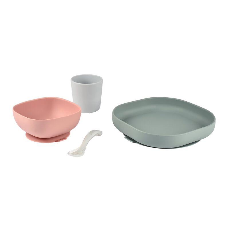 4-piece silicone dinner set eucalyptus
