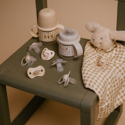 Biberon First avec anses et bec silicone +6M 150 ml