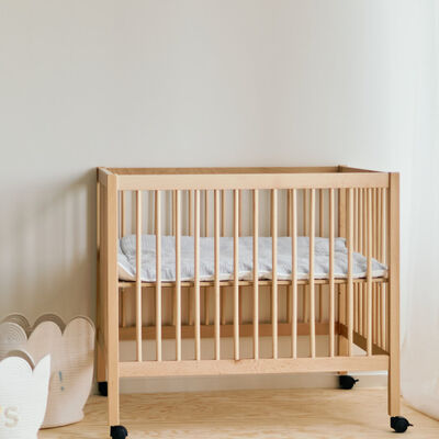 Playpen 97 + Wheels - 95x75 Cm - Wood &ndash; Natural
