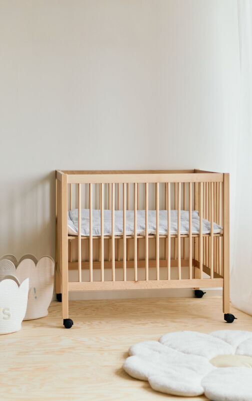Playpen 97 + Wheels - 95x75 Cm - Wood &ndash; Natural