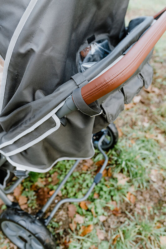 Triplet Stroller + Rain Cover + Sun Canopy - Steel + Tedelon