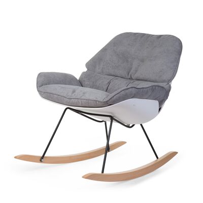 Rocking Lounge Chair - White Grey
