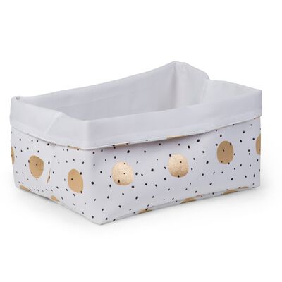 Storage Basket - 40x30x20 Cm - Canvas - Gold Dots