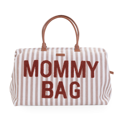 Mommy Bag &reg; Nursery Bag  - Stripes - Nude/Terracotta