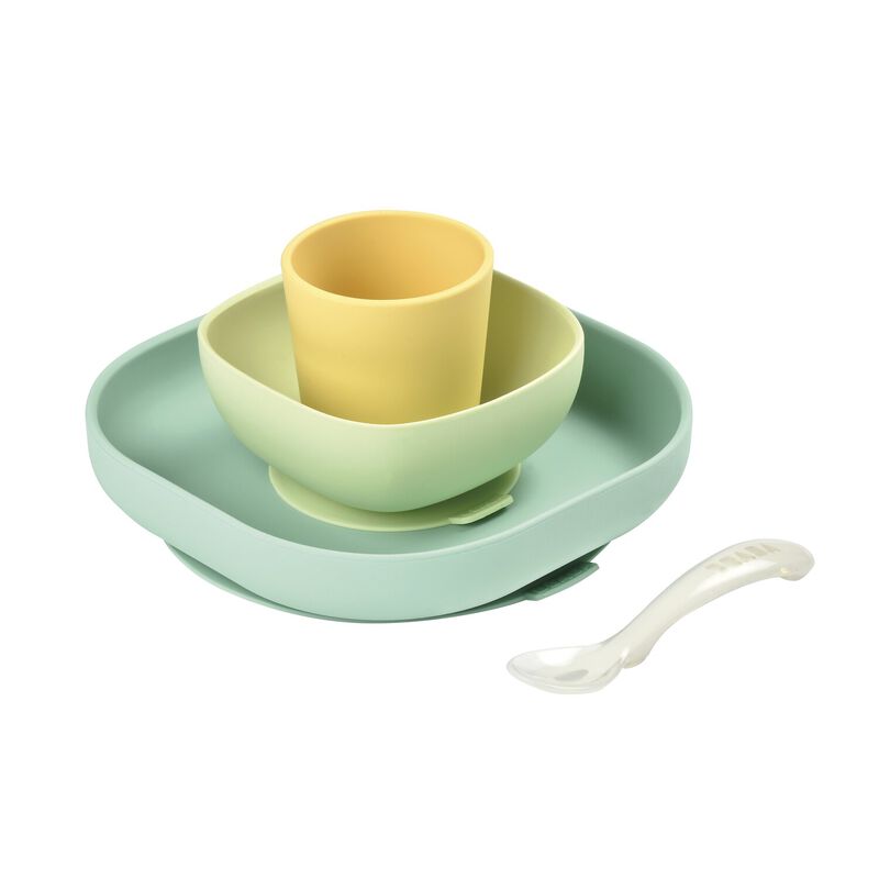 4-piece silicone dinner set yellow