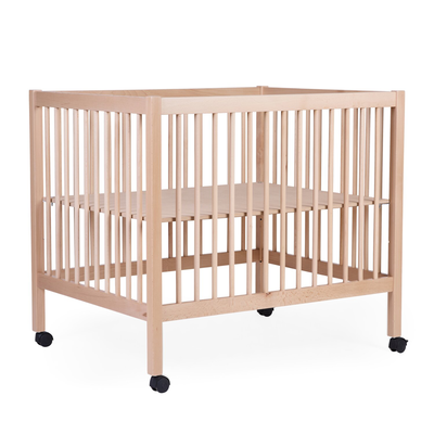Playpen 97 + Wheels - 95x75 Cm - Wood &ndash; Natural