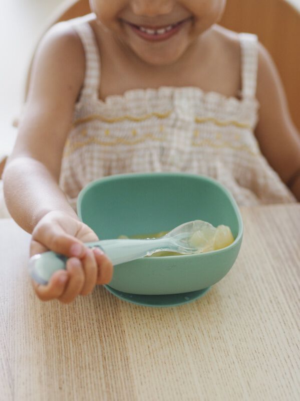 Bol silicone ventouse sage green