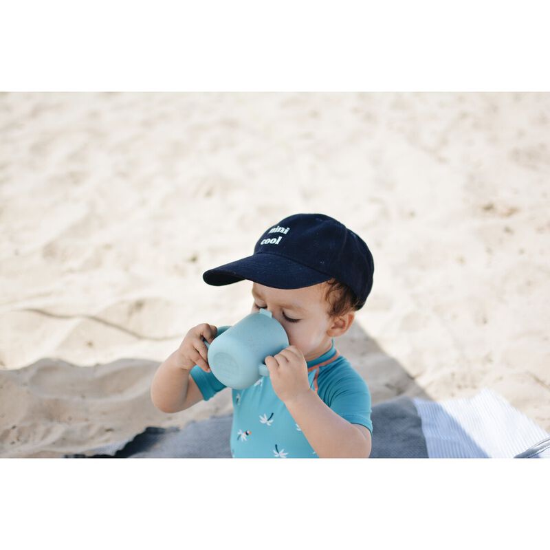 Taza de aprendizaje de silicona blue