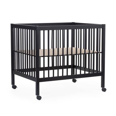 Playpen 97 + Wheels - 95x75 Cm - Wood &ndash; Black