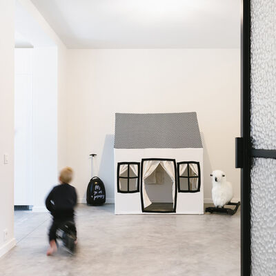 Large Playhouse - 125x95x145 Cm - Cotton Polyester - Black W