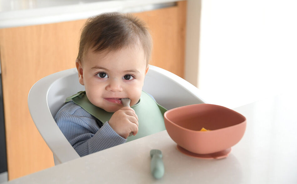 Lot de 2 PRE-CUILL&Egrave;RE SILICONE sage green / velvet grey