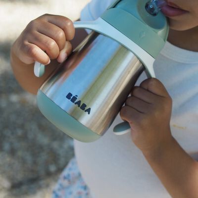  Stainless steel straw cup 250 ml sage green