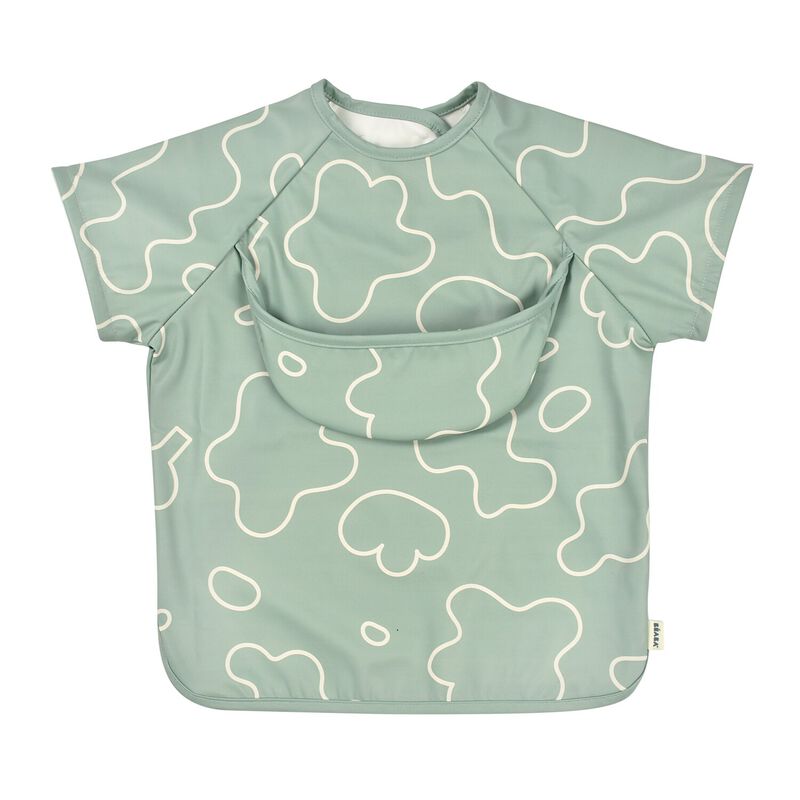 2 in 1 bib with removable sleeves Sage green