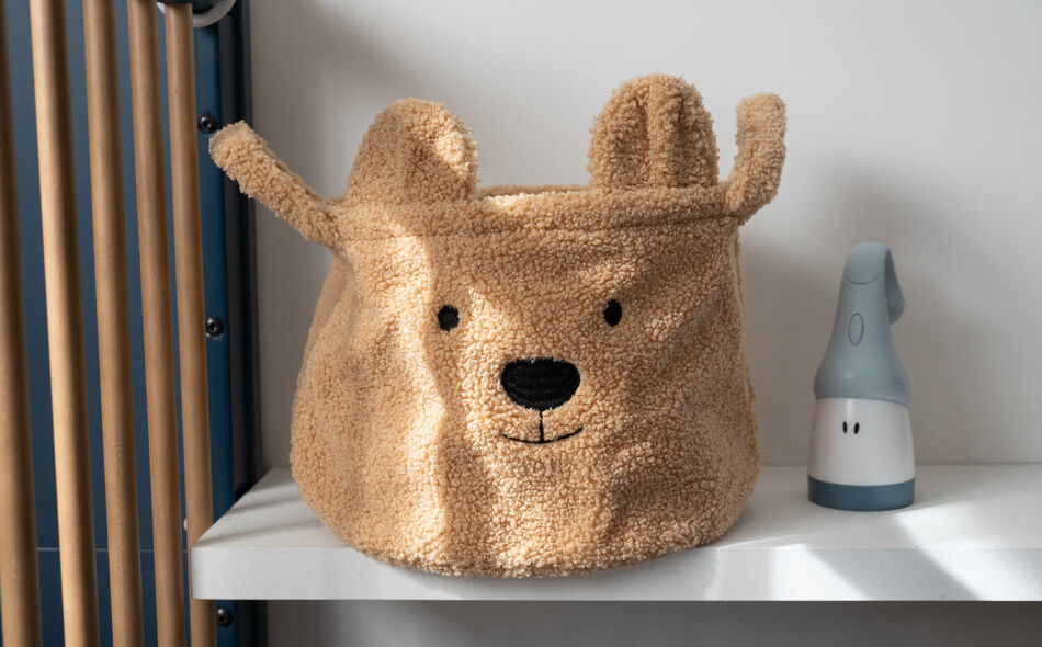 Storage Basket - 25x20x20 Cm - Teddy - Brown 