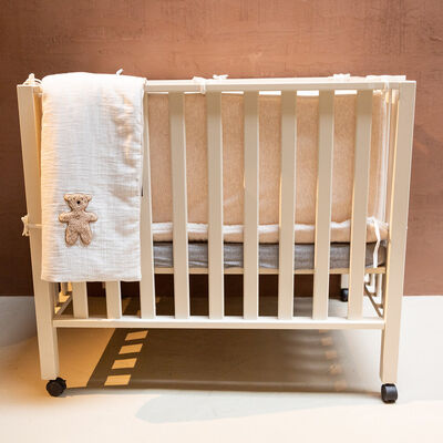 Playpen Protection - 35x340 Cm - Jersey Melange Beige / Musl