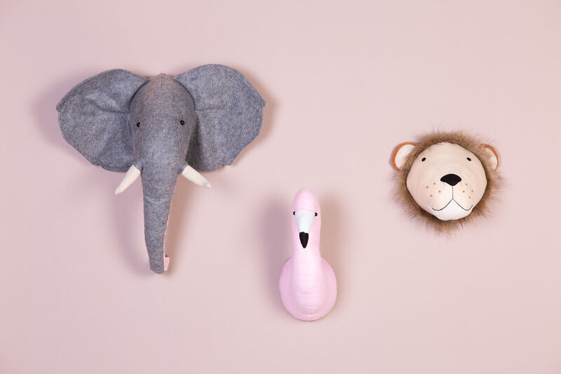 Animal Head Elephant - Felt - Wall Decoration