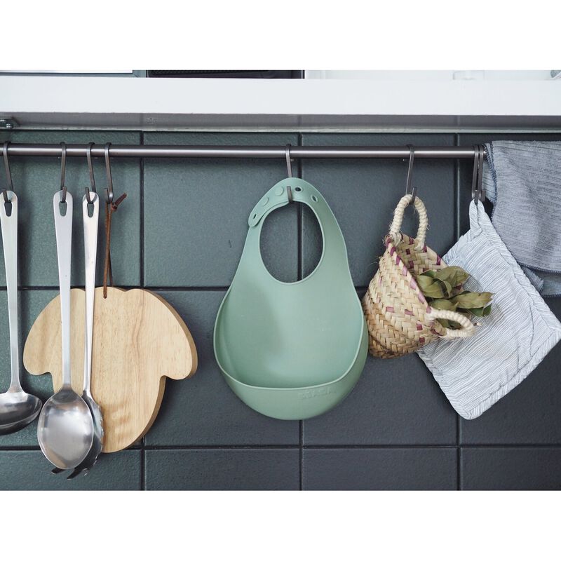 Lot de 2 bavoirs silicone light mist/sage green