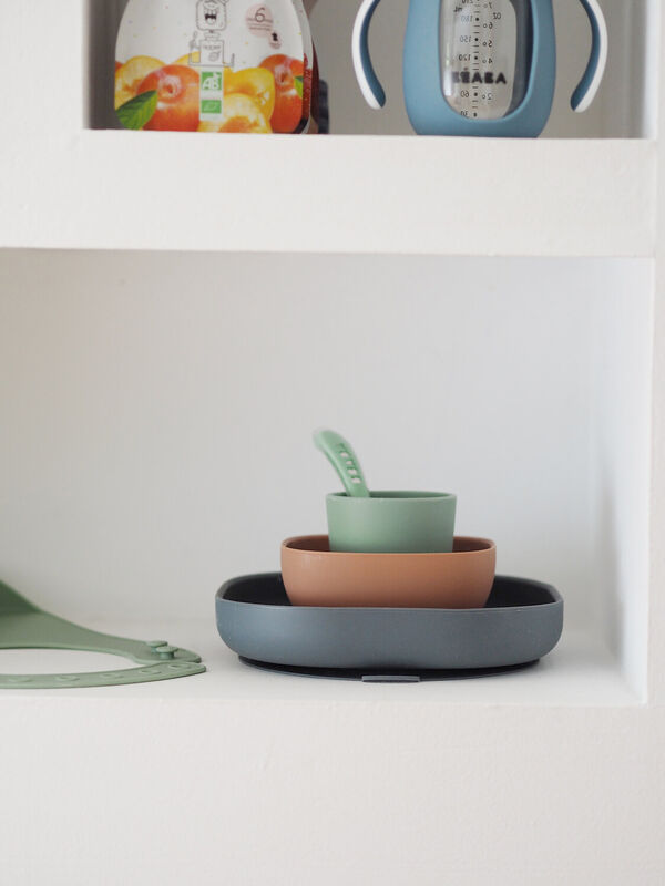 4-piece silicone dinner set mineral 