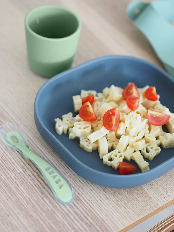 Assiette silicone ventouse mineral grey