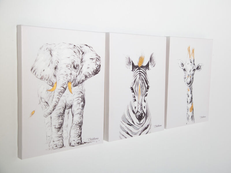 Oil Painting - Giraffe + Gold - 30x40 Cm