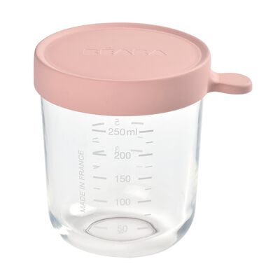 Glass portion jar 250 ml old pink