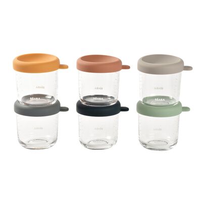 Set of 6 glass portion jar 250ml 