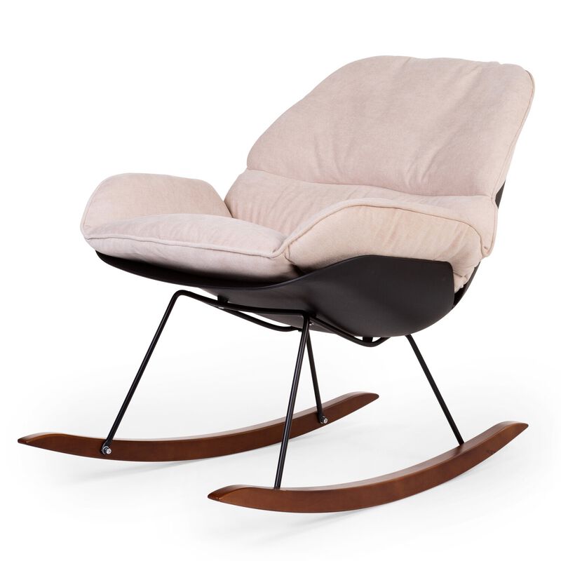 Rocking Lounge Chair - Black/Off White