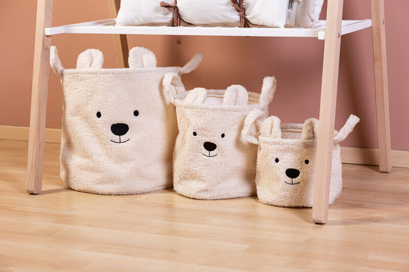 Storage Basket - 25x20x20 Cm - Teddy - Off white