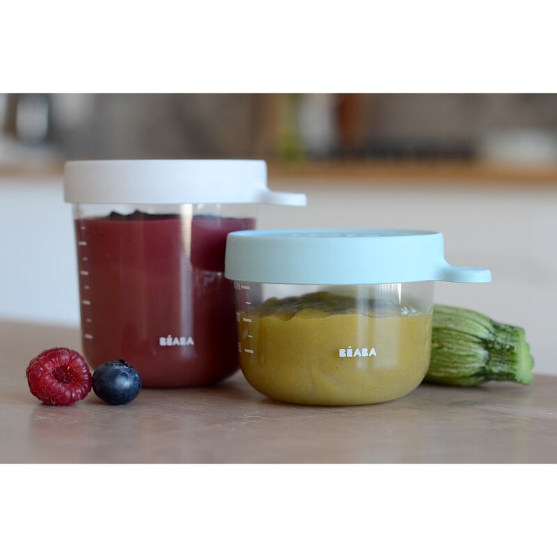 Set of 2 glass portion jars 150 ml/250ml airy-green