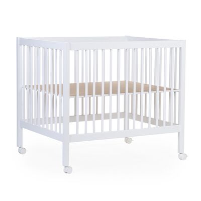 Playpen 97 + Wheels - 95x75 Cm - Wood &ndash; White