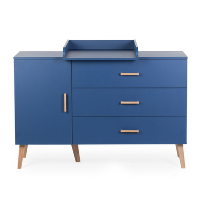 Bold Blue - Chest - 3 Drawers + 1 Door + Changing Unit