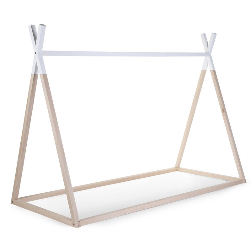 Tipibett - 90x200 Cm - Holz - Naturell Wei&szlig;