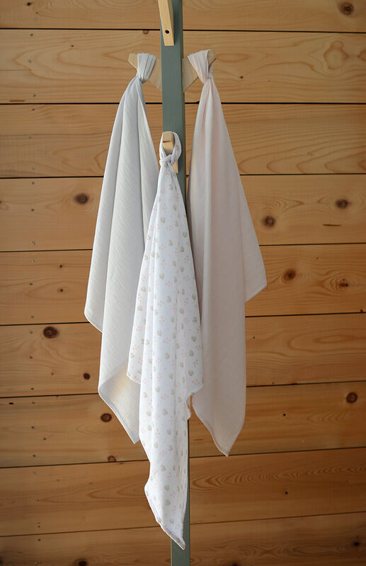 Lot de 3 langes en coton swans