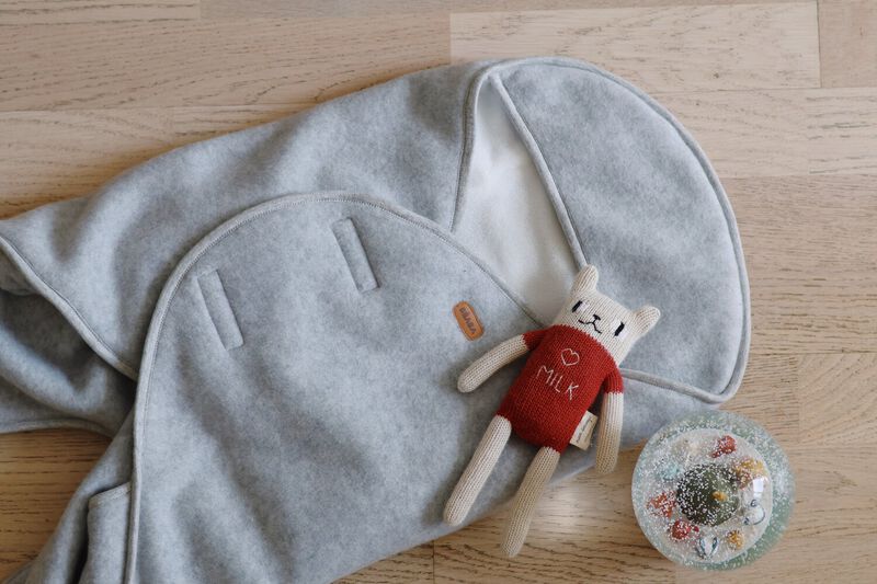 Babynomade&reg; double fleece heather grey