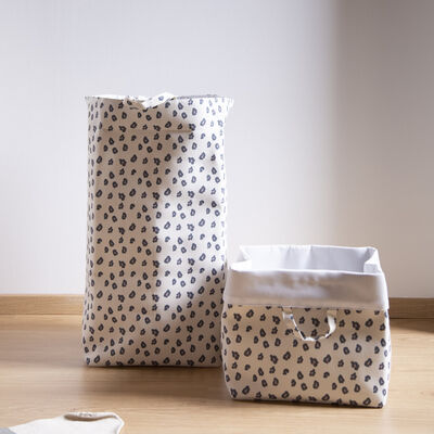 Storage Basket - 32x32x29 Cm - Canvas - Leopard