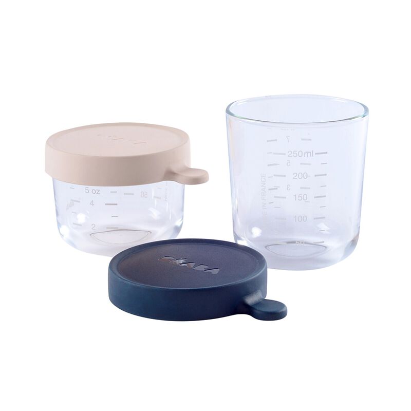 Coffret 2 portions verre 150 ml pink et 250 ml dark blue