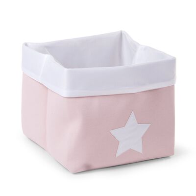 Storage Basket - 32x32x29 Cm - Canvas - Soft Pink White