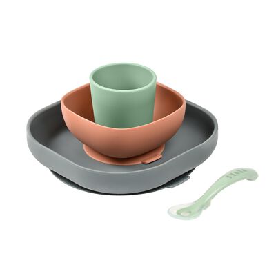 4-piece silicone dinner set mineral 