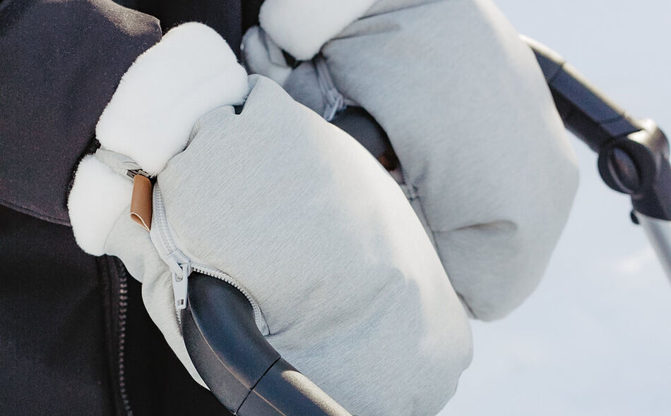 Mittens for stroller heather grey