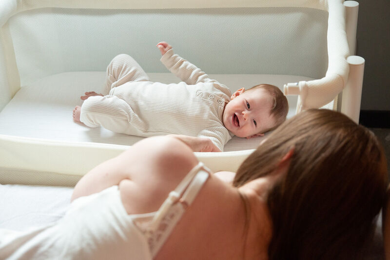 Evolux Bedside Crib - Natural White