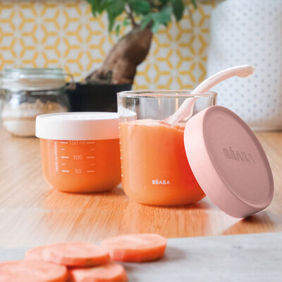 Glass portion jar 250 ml old pink