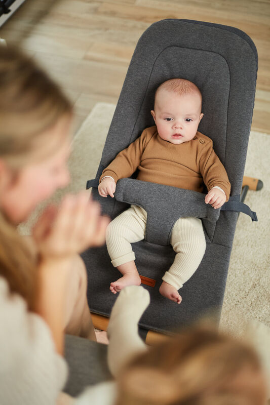 Evolux faltbare Babywippe - Natur Anthrazit