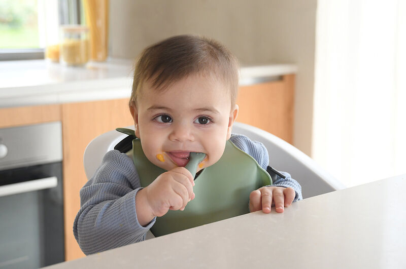 Lot de 2 PRE-CUILL&Egrave;RE SILICONE sage green / velvet grey