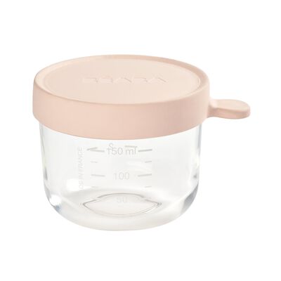 Glass portion jar 150 ml pink