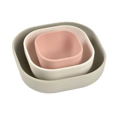 Silicone 3 piece nesting bowl set velvet grey