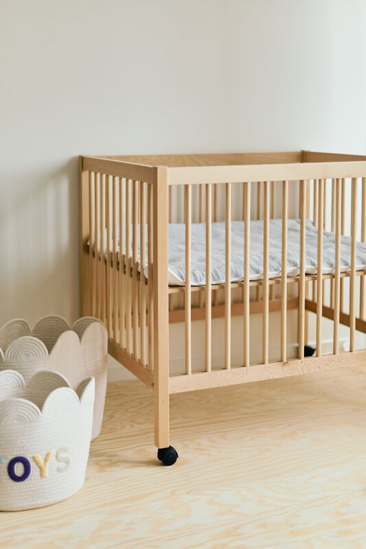 Playpen 97 + Wheels - 95x75 Cm - Wood &ndash; Natural