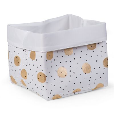 Storage Basket - 32x32x29 Cm - Canvas - Gold Dots