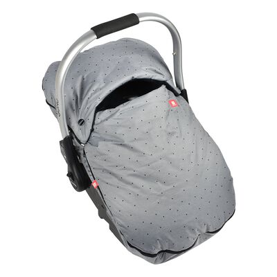 Car seat footmuff heather grey dots