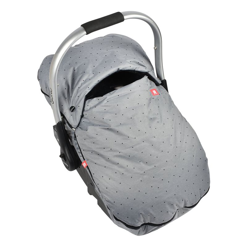 Babychalen fu&szlig;sack heather grey dots