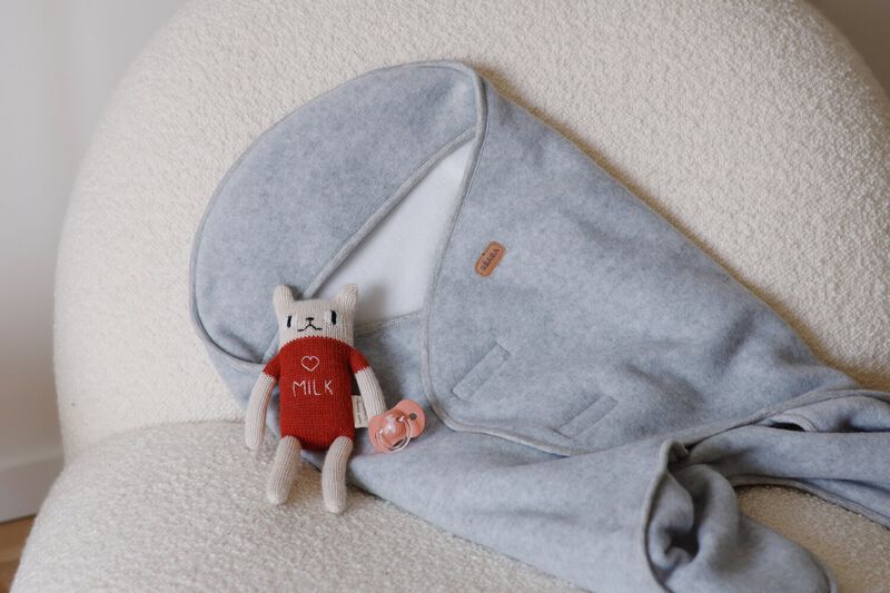 Babynomade&reg; double fleece heather grey